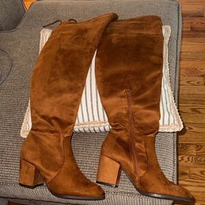 Dream Pairs Brown Suede Thigh High Boots